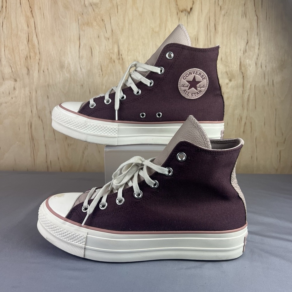 Converse Chuck Taylor Lift Hi A03721C Women's 10 Purple Platform Sneakers